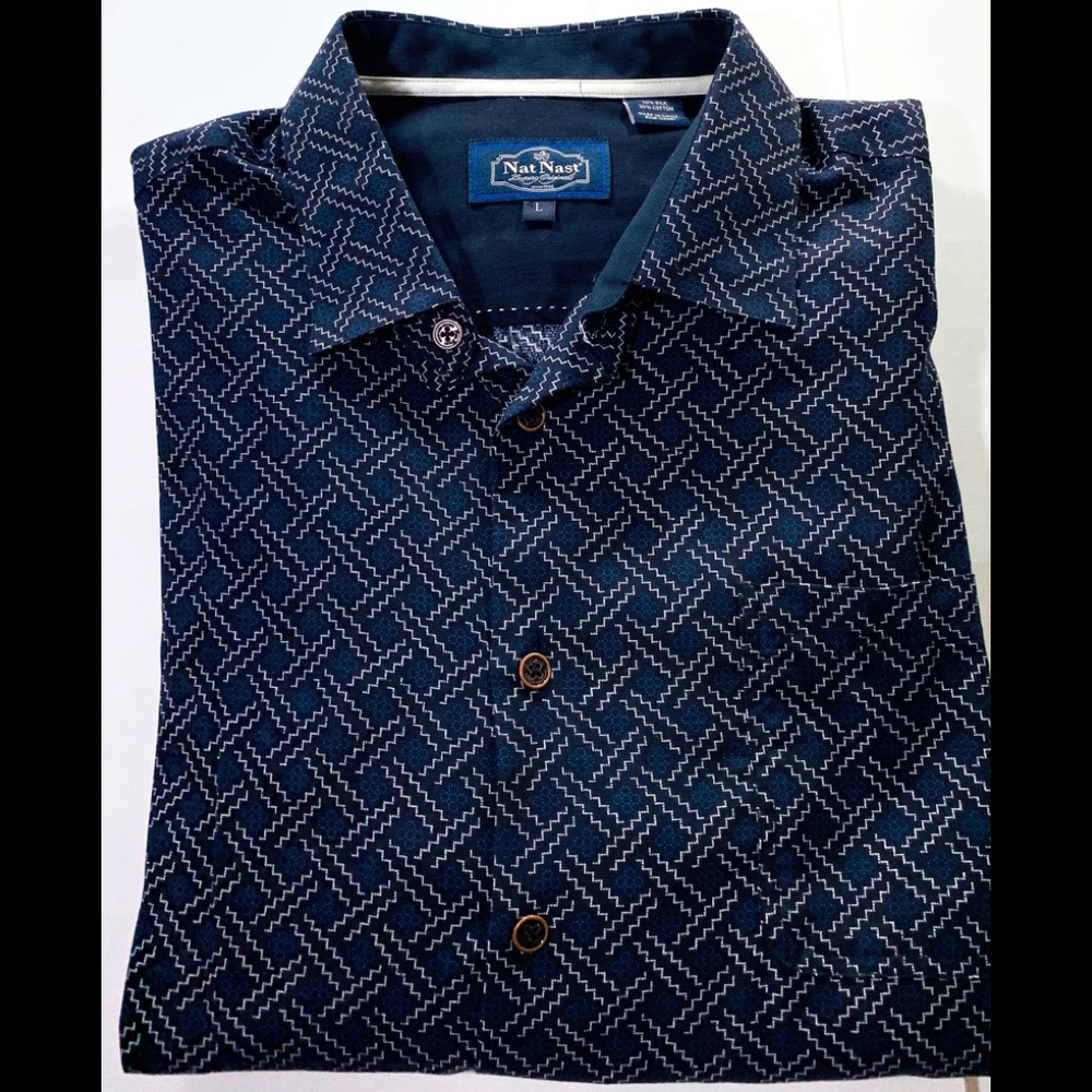 Nat Nast Sz Med. Button Up 70% Silk Shirt
